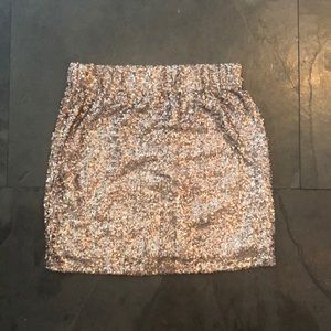 Gold sequin mini skirt